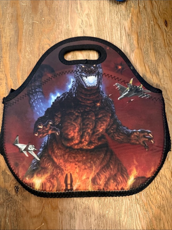 Other - Godzilla Graphic Neoprene Lunch Tote - Red & Black